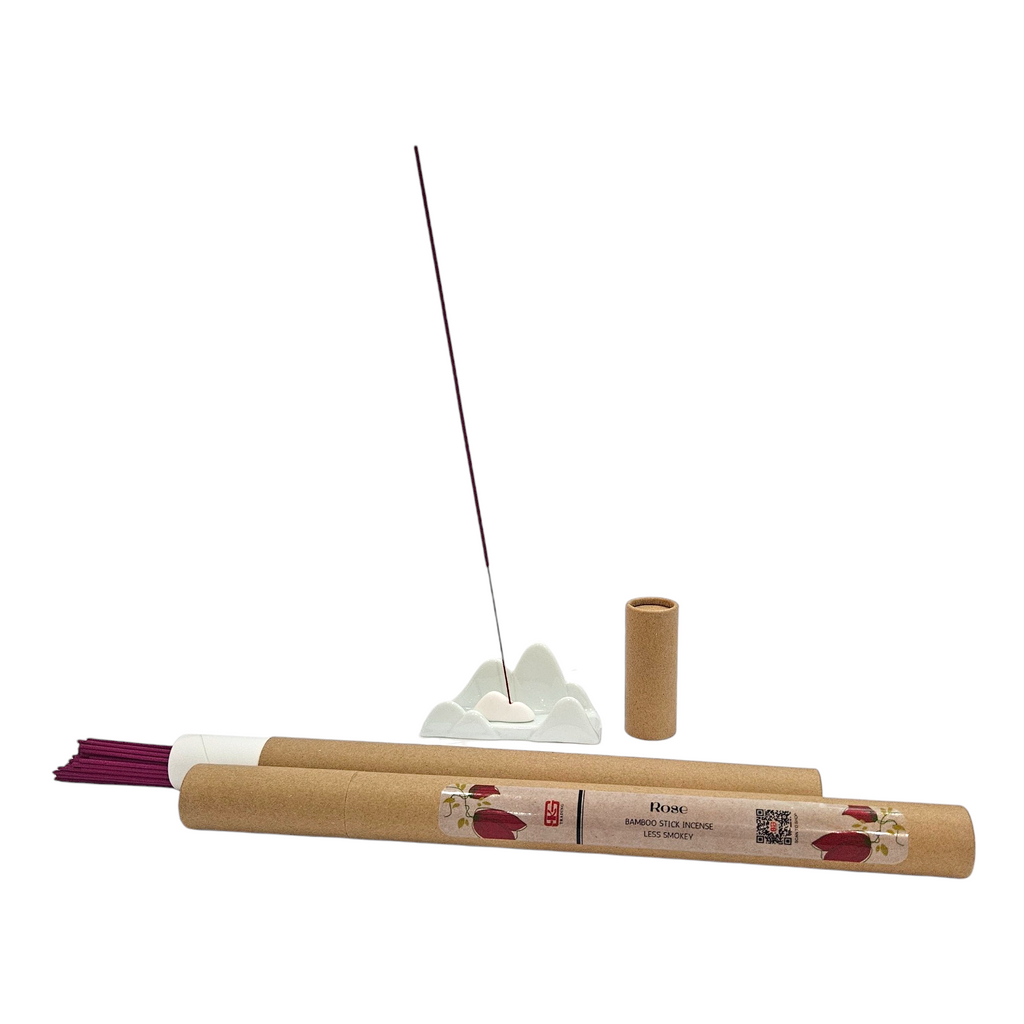 Rose Bamboo Stick Incense (Less Smoky)